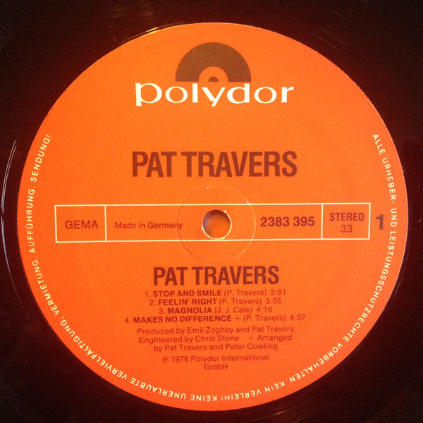Pat Travers : Pat Travers (LP, Album)