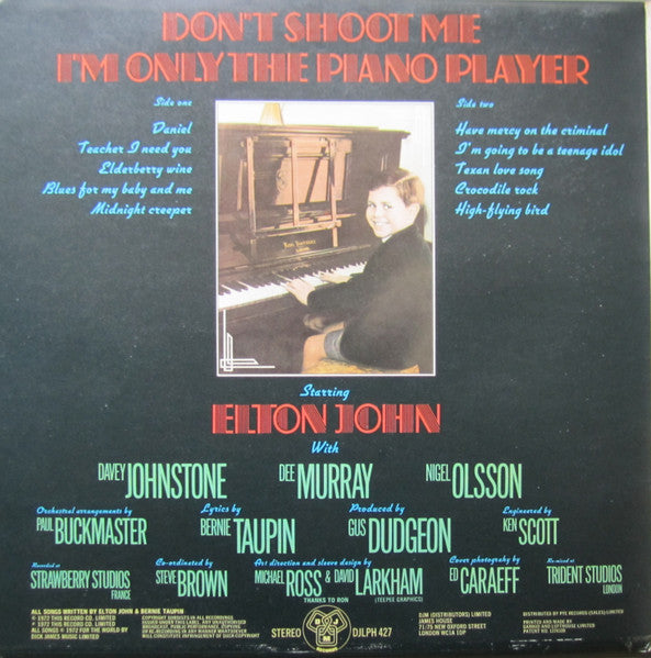 Elton John : Don't Shoot Me I'm Only The Piano Player (LP, Album)