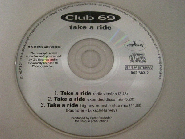 Club 69 : Take A Ride (CD, Maxi)