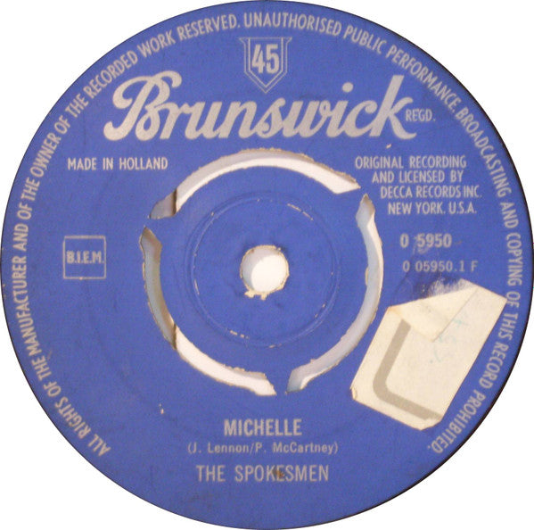 The Spokesmen : Michelle / Better Days Are Yet To Come (7", Single)