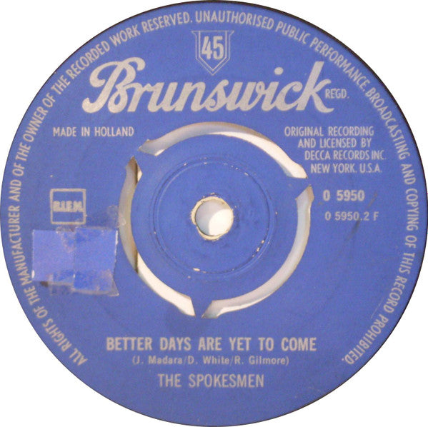 The Spokesmen : Michelle / Better Days Are Yet To Come (7", Single)