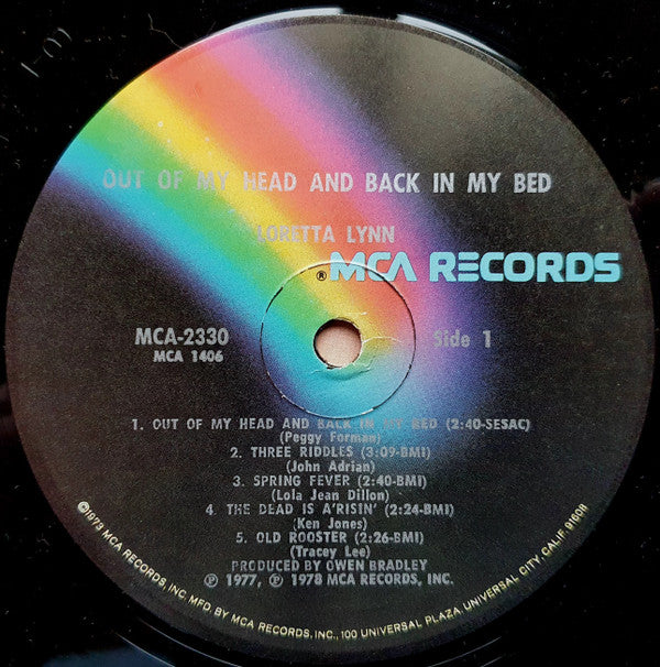 Loretta Lynn : Out Of My Head And Back In My Bed (LP, Glo)