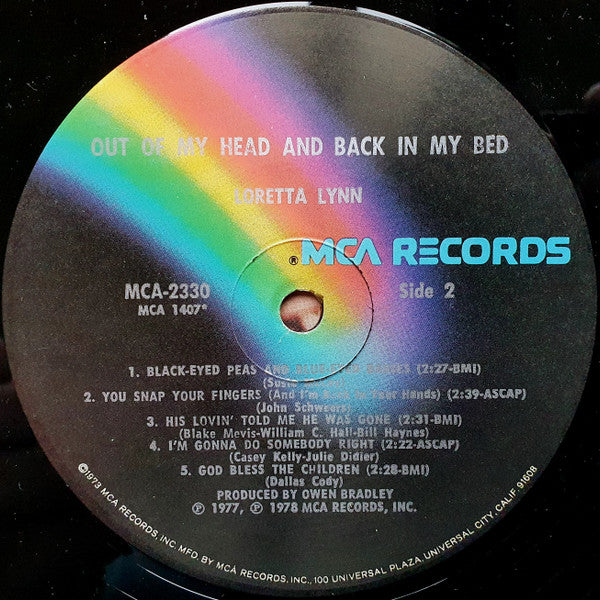 Loretta Lynn : Out Of My Head And Back In My Bed (LP, Glo)