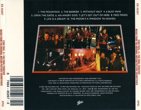 Jerry Goldsmith : Star Trek V: The Final Frontier (Music From The Original Paramount Motion Picture Soundtrack) (CD, Album, RE)