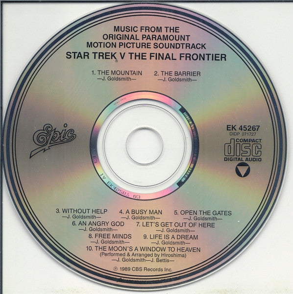 Jerry Goldsmith : Star Trek V: The Final Frontier (Music From The Original Paramount Motion Picture Soundtrack) (CD, Album, RE)