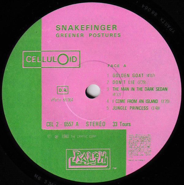 Snakefinger : Greener Postures (LP, Album, Pin)