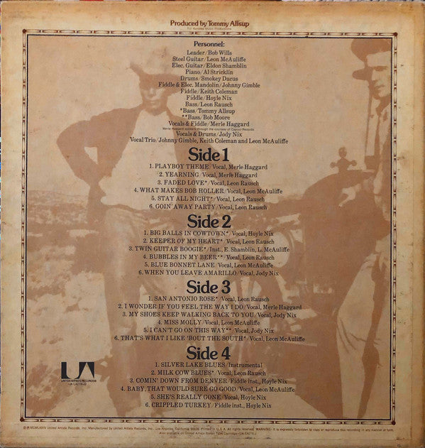 Bob Wills & His Texas Playboys : For The Last Time (2xLP, Album, RP + Box)