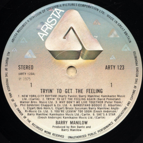 Barry Manilow : Tryin' To Get The Feeling (LP, Album)