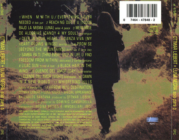 Ottmar Liebert And Luna Negra : Solo Para Ti (CD, Album)