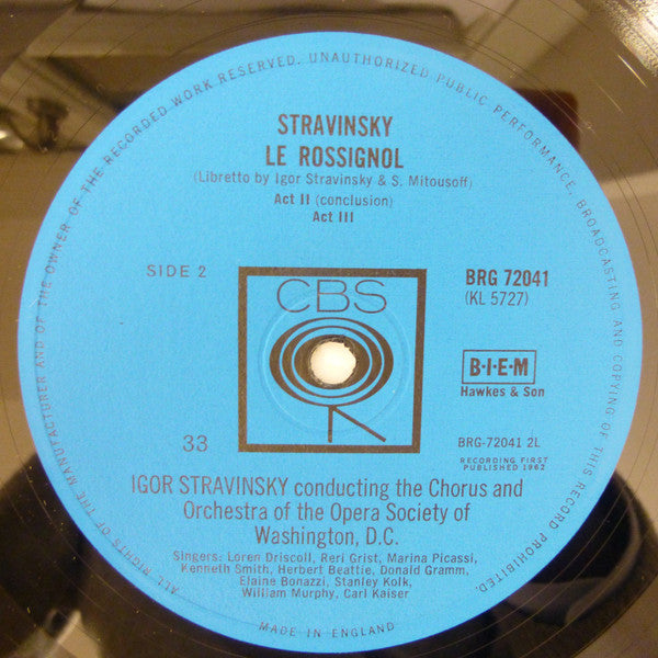 Igor Stravinsky : Stravinsky Conducts Stravinsky: Le Rossignol (The Nightingale) - An Opera In Three Acts (LP)
