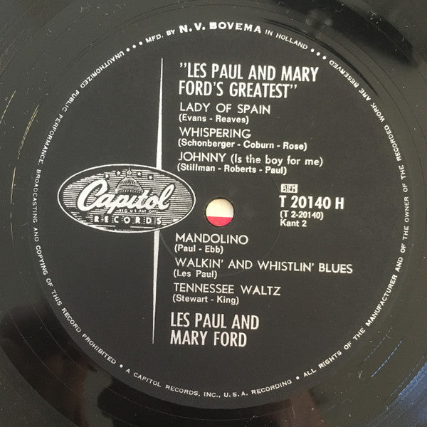 Les Paul & Mary Ford : Les Paul And Mary Ford's Greatest (LP, Comp)