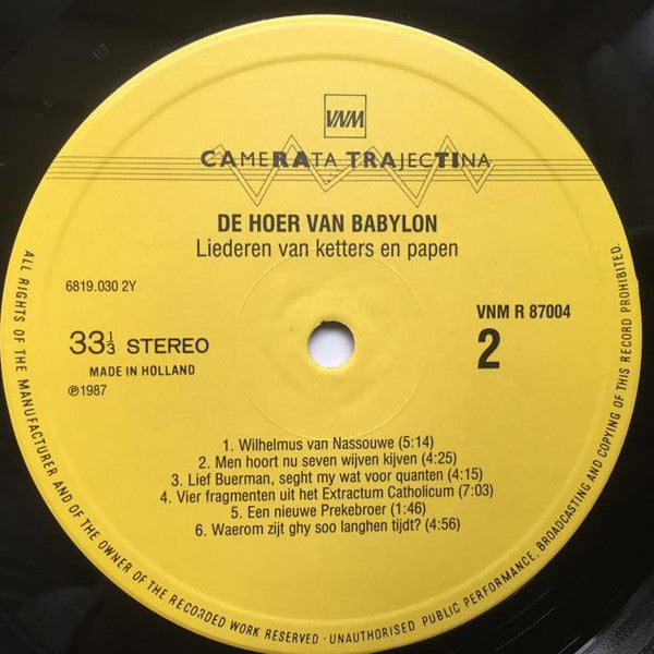 Camerata Trajectina : De Hoer Van Babylon - Liederen Van Ketters En Papen (LP)