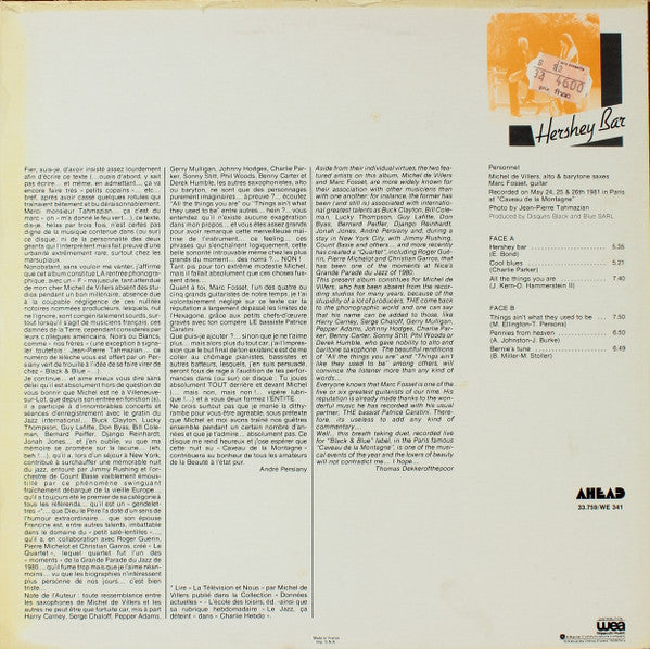 Michel de Villers / Marc Fosset : Hershey Bar (LP, Album)