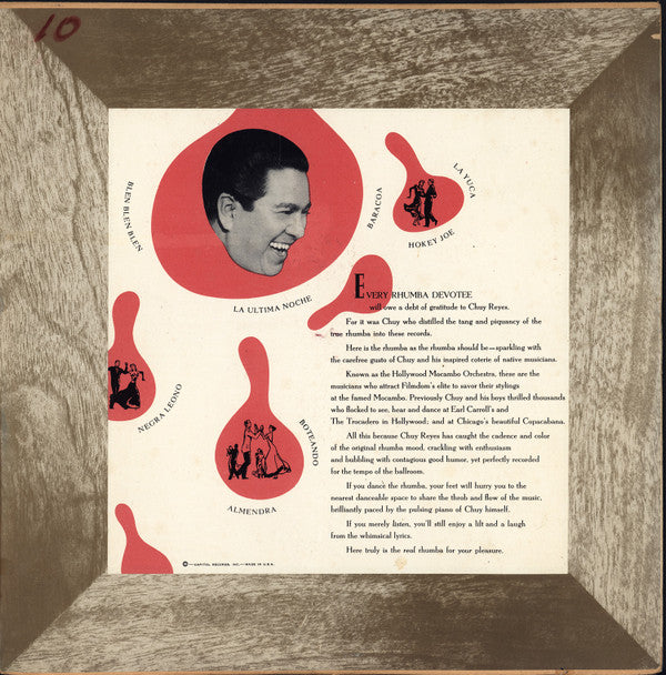 Chuy Reyes And His Hollywood Mocambo Orchestra* : Rumba De Cuba (10", Mono)