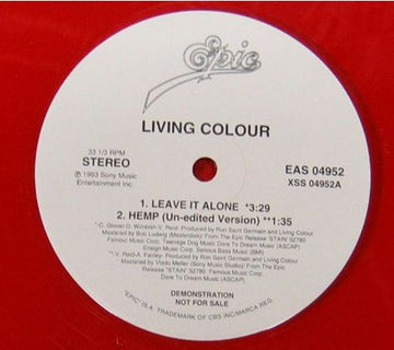 Living Colour : Leave It Alone (12", Single, Promo, Tra)