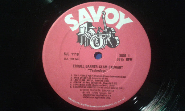 Erroll Garner : Yesterdays (LP, Comp, RE)