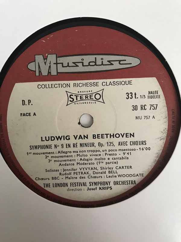 Ludwig van Beethoven : Symphonie no 9 - en ré mineur, Op. 125, avec choeurs (LP, Album, Comp)