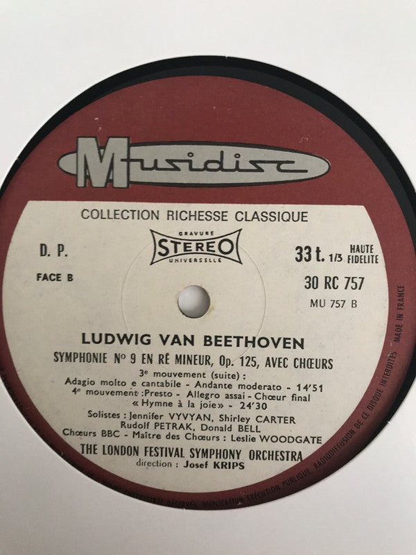 Ludwig van Beethoven : Symphonie no 9 - en ré mineur, Op. 125, avec choeurs (LP, Album, Comp)
