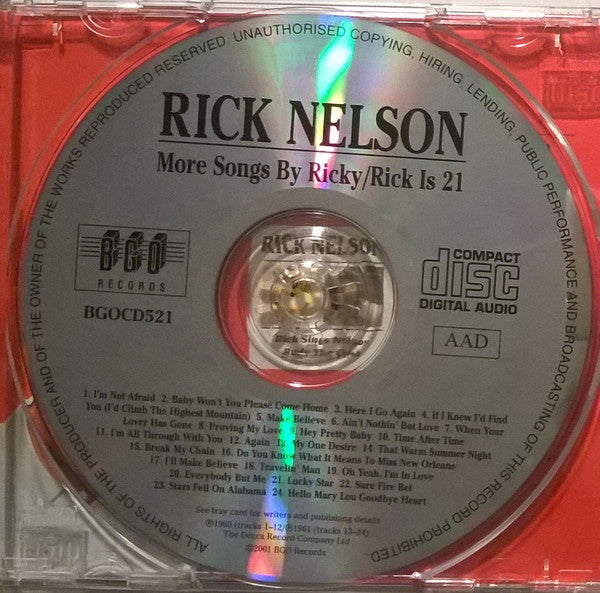 Ricky Nelson (2) : More Songs By Ricky / Rick Is 21 (CD, Comp, RM)