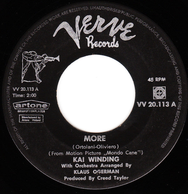 The Kai Winding Orchestra : More / Comin' Home Baby (7", Single)