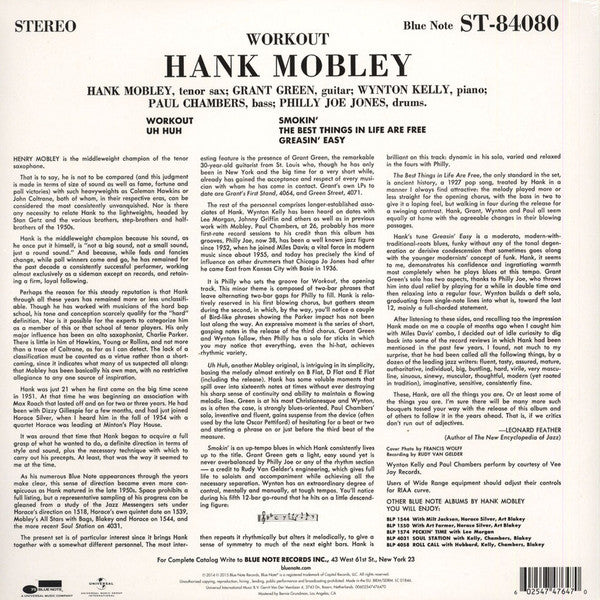 Hank Mobley : Workout (LP, Album, RE, RM, 180)