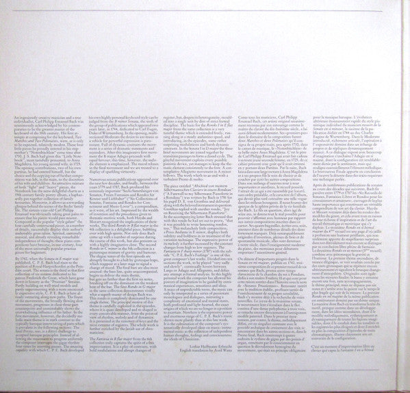 Carl Philipp Emanuel Bach - Gustav Leonhardt : C. Ph. E. Bach: Sonaten - Ronden - Fantasien (2xLP, Album)