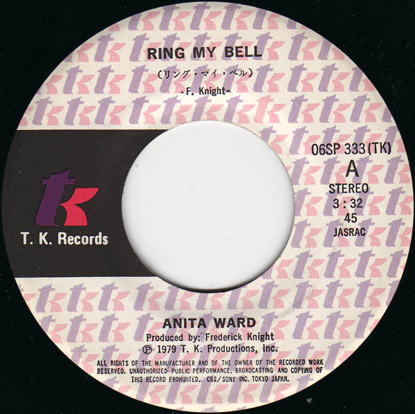 Anita Ward : Ring My Bell (7", Single)