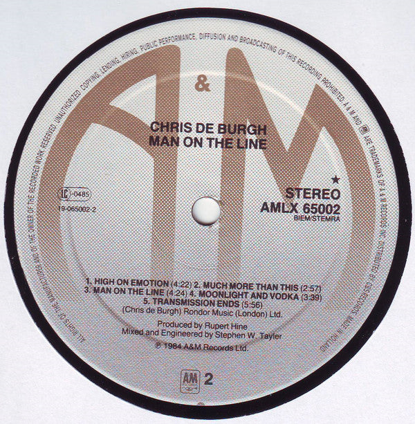 Chris de Burgh : Man On The Line (LP, Album)