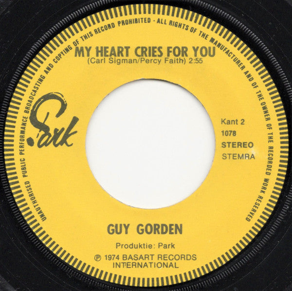Guy Gorden : Please call me / My heart cries for you (7")