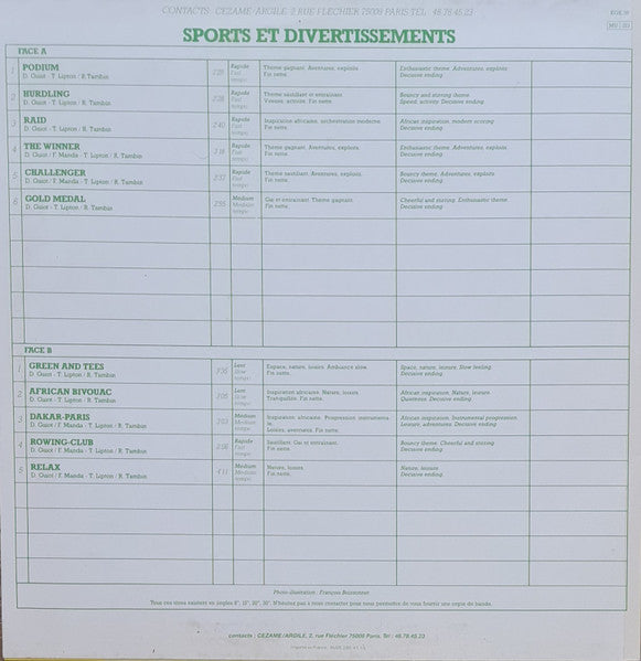 Dominique Guiot / Fred Manda : Sports Et Divertissements (LP)
