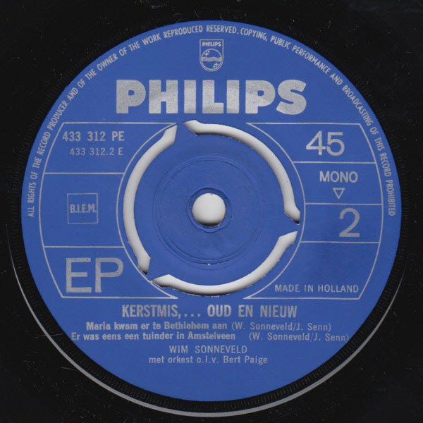 Wim Sonneveld : Kerstmis...Oud En Nieuw (7", EP, Mono)