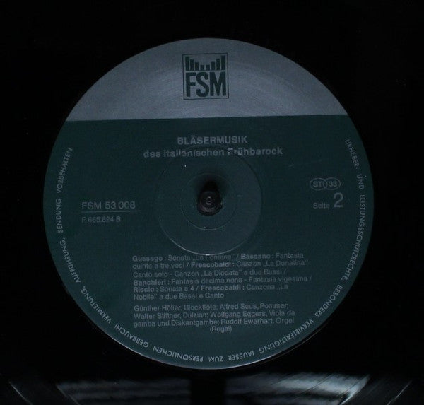 Günther Höller, Alfred Sous : Bläsermusik Des Italienischen Frühbarock (LP, Album)