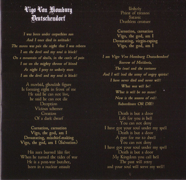 Lord Vigo : Under Carpathian Sun (CD, Album)