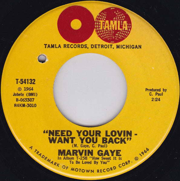 Marvin Gaye : Take This Heart Of Mine / Need Your Lovin - Want You Back (7", Single, Mono, Hol)