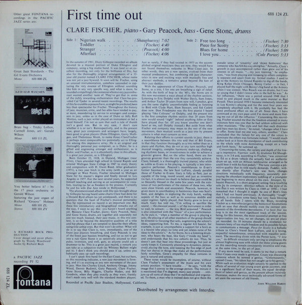 Clare Fischer : First Time Out (LP, Album, Mono)