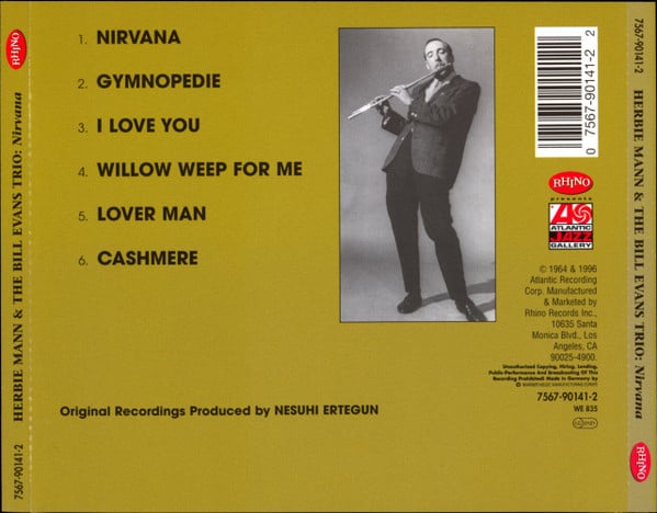 Herbie Mann & The Bill Evans Trio : Nirvana (CD, Album, RE, RM)