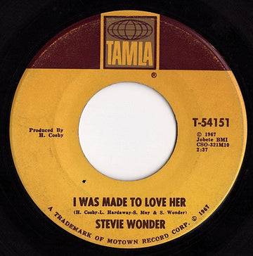 Stevie Wonder : I Was Made To Love Her / Hold Me (7", Single)