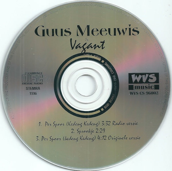 Guus Meeuwis & Vagant : Per Spoor (Kedeng Kedeng) (CD, Single)