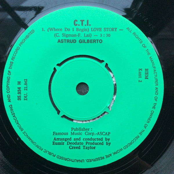 Astrud Gilberto : Love Story (7", Single)