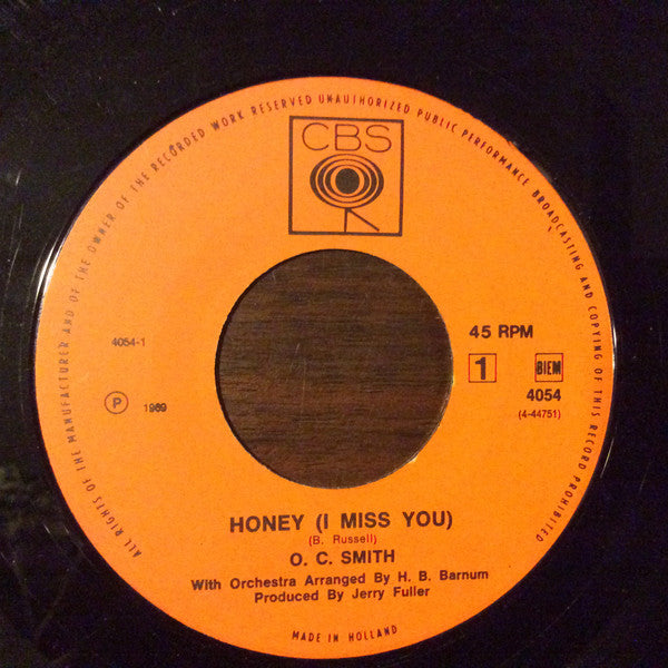 OC Smith : Honey (I Miss You) (7")
