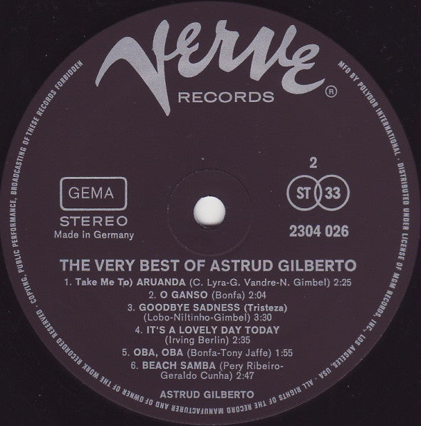 Astrud Gilberto : The Very Best Of Astrud Gilberto (LP, Comp, RP)