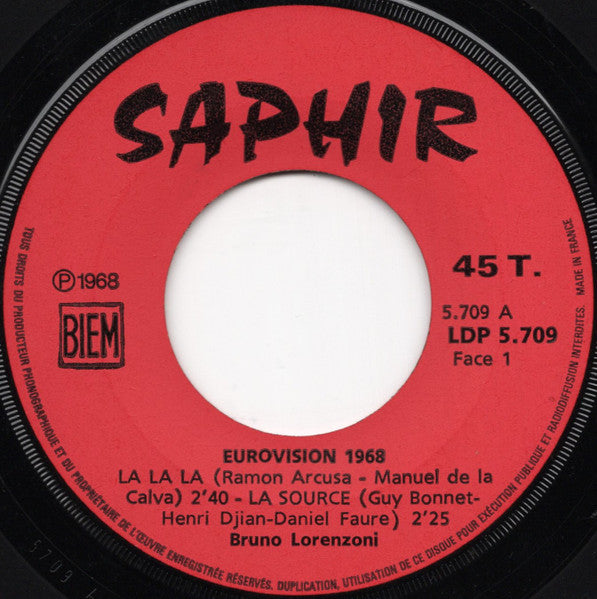 Bruno Lorenzoni : Eurovision 1968 (7", EP)