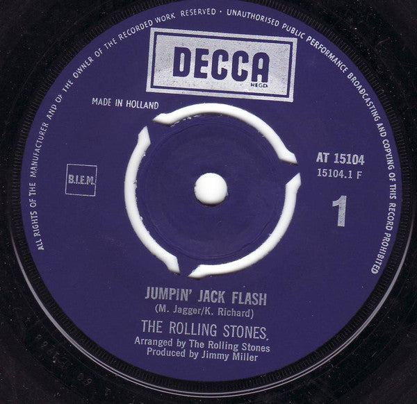 The Rolling Stones : Jumpin' Jack Flash / Child Of The Moon (7", Single)