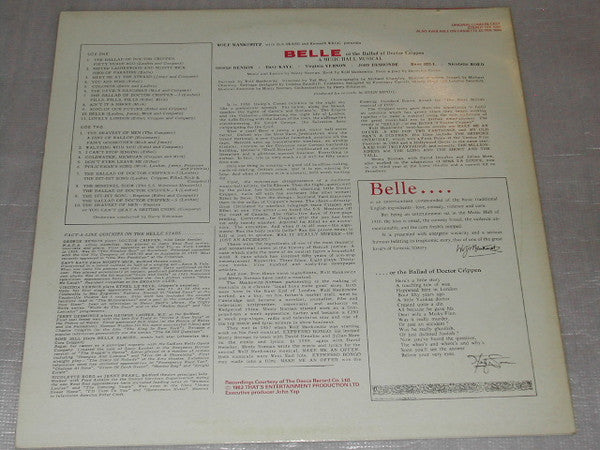 Monty Norman : Belle Or The Ballad Of Doctor Crippen (LP, RE)