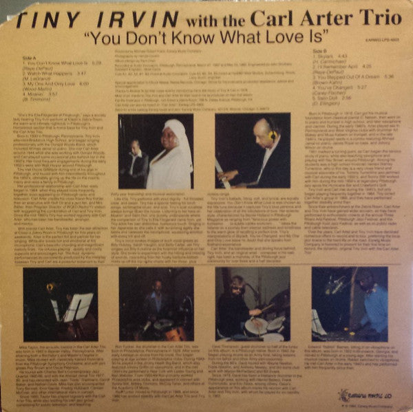 Tiny Irvin With  The Carl Arter Trio : You Don't Know What Love Is (LP, Album)