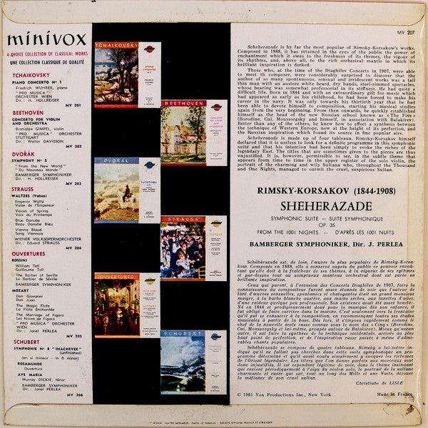 Nikolai Rimsky-Korsakov - Bamberger Symphoniker, Jonel Perlea : Sheherazade (10")