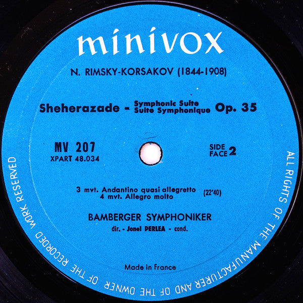 Nikolai Rimsky-Korsakov - Bamberger Symphoniker, Jonel Perlea : Sheherazade (10")
