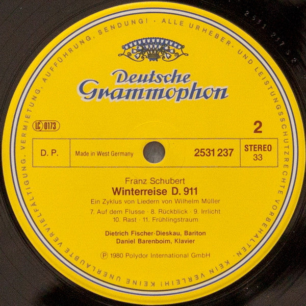 Franz Schubert, Dietrich Fischer-Dieskau ∙ Daniel Barenboim : Winterreise (2xLP + Box)