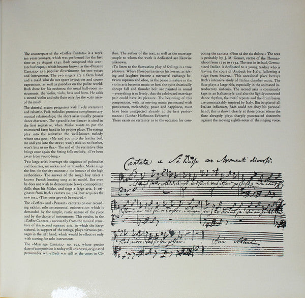Johann Sebastian Bach, Elly Ameling, Gerald English, Siegmund Nimsgern, Collegium Aureum : Bauern-Kantate / Kaffee-Kantate / Hochzeits-Kantate / Nen Sa Che Sia Dolore (2xLP)