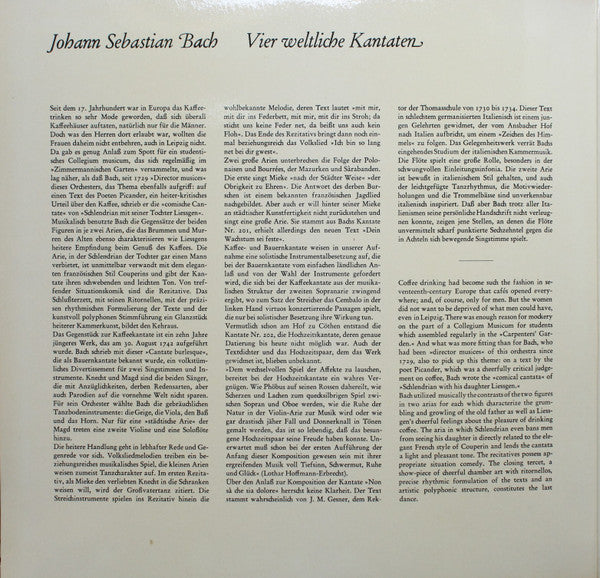 Johann Sebastian Bach, Elly Ameling, Gerald English, Siegmund Nimsgern, Collegium Aureum : Bauern-Kantate / Kaffee-Kantate / Hochzeits-Kantate / Nen Sa Che Sia Dolore (2xLP)